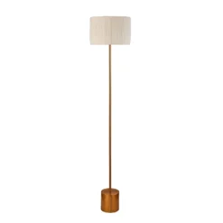 Raffia Floor Lamp - White & Gold -Lighting Shop 13525826 1494956834911697