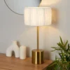 Raffia Table Lamp - White & Gold -Lighting Shop 13525827 1885042052902241
