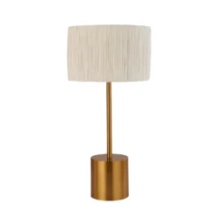 Raffia Table Lamp - White & Gold -Lighting Shop 13525827 8214956834947295