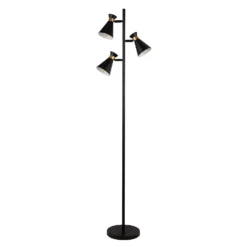 Balham 3 Light Floor Lamp - Black & Brass -Lighting Shop 13525828 1995042072910660
