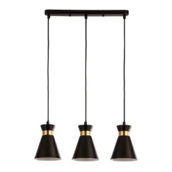 Balham 3 Light Diner Bar Light - Black & Brass 13 Balham 3 Light Diner Bar Light - Black & Brass -Lighting Shop 13528465 1625042091695865