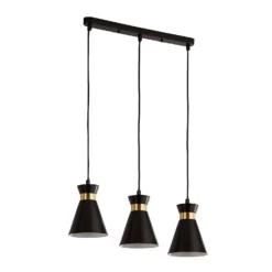 Balham 3 Light Diner Bar Light - Black & Brass 15 Balham 3 Light Diner Bar Light - Black & Brass -Lighting Shop 13528465 8465042091939807