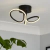 Holden LED Looped Semi Flush Ceiling Light - Black -Lighting Shop 13529583 1134945395702747