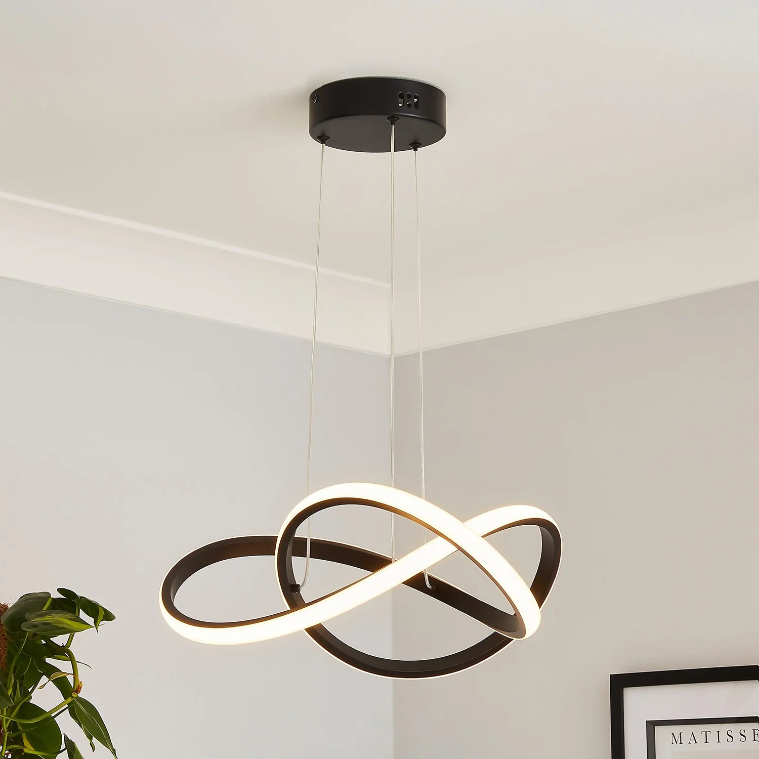 Boston LED Infinity Ceiling Pendant Light - Black 3 Boston LED Infinity Ceiling Pendant Light - Black