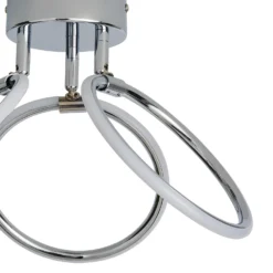 Hudson 3 Ring LED Semi Flush Ceiling Light - Chrome -Lighting Shop 13529585 1444945396632807