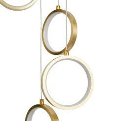 Lenox LED 5 Ring Cluster Pendant Ceiling Light - Brass -Lighting Shop 13529591 1074945397204217