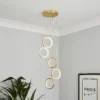 Lenox LED 5 Ring Cluster Pendant Ceiling Light - Brass -Lighting Shop 13529591 1614945397105952