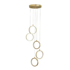 Lenox LED 5 Ring Cluster Pendant Ceiling Light - Brass -Lighting Shop 13529591 6584945397172231