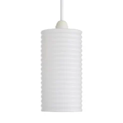 Katya Ribbed Glass Easy Fit Shade - White 8 Katya Ribbed Glass Easy Fit Shade - White -Lighting Shop 13529605 1744945395622602