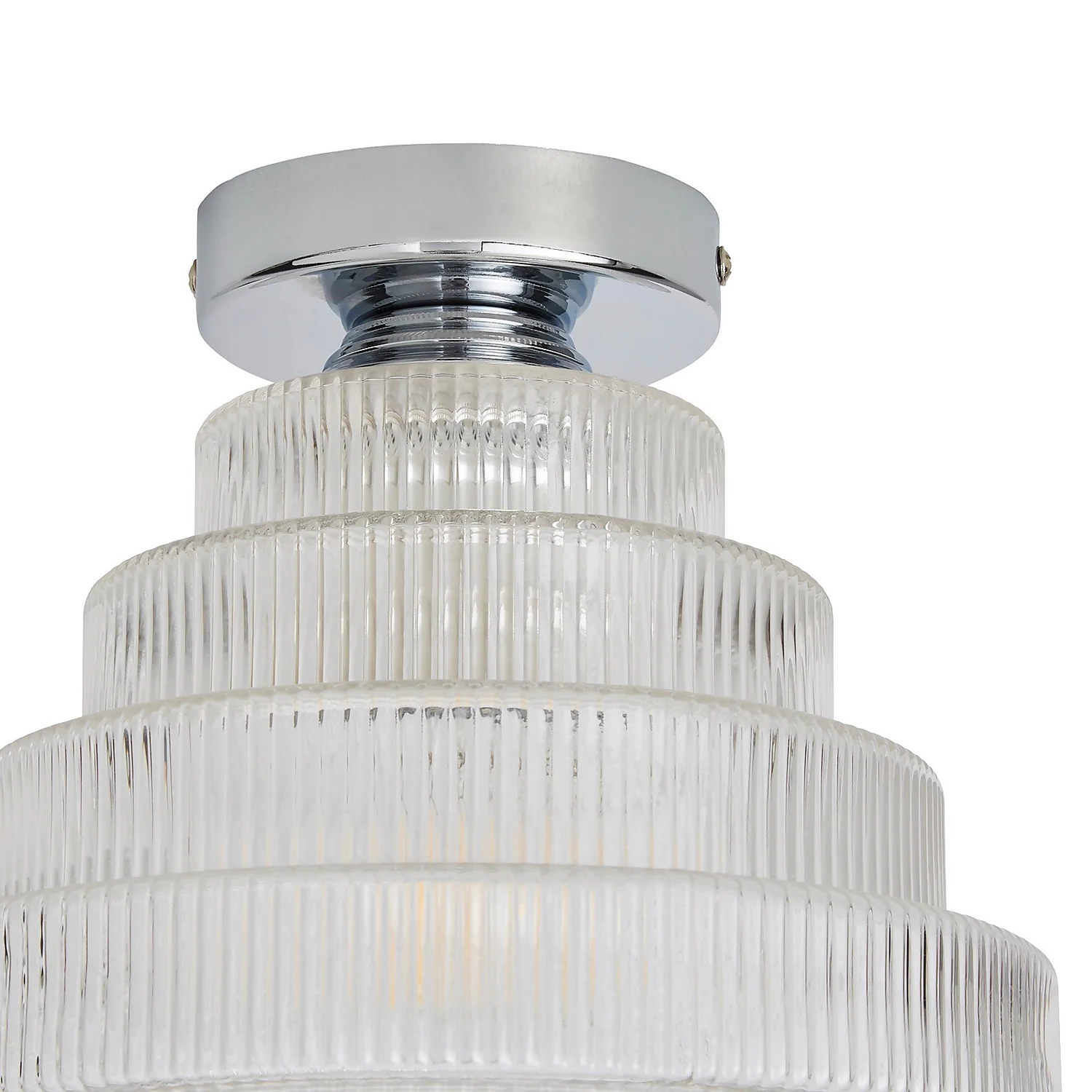 Monet Tiered Glass Flush Ceiling Light 6 Monet Tiered Glass Flush Ceiling Light - Image 4