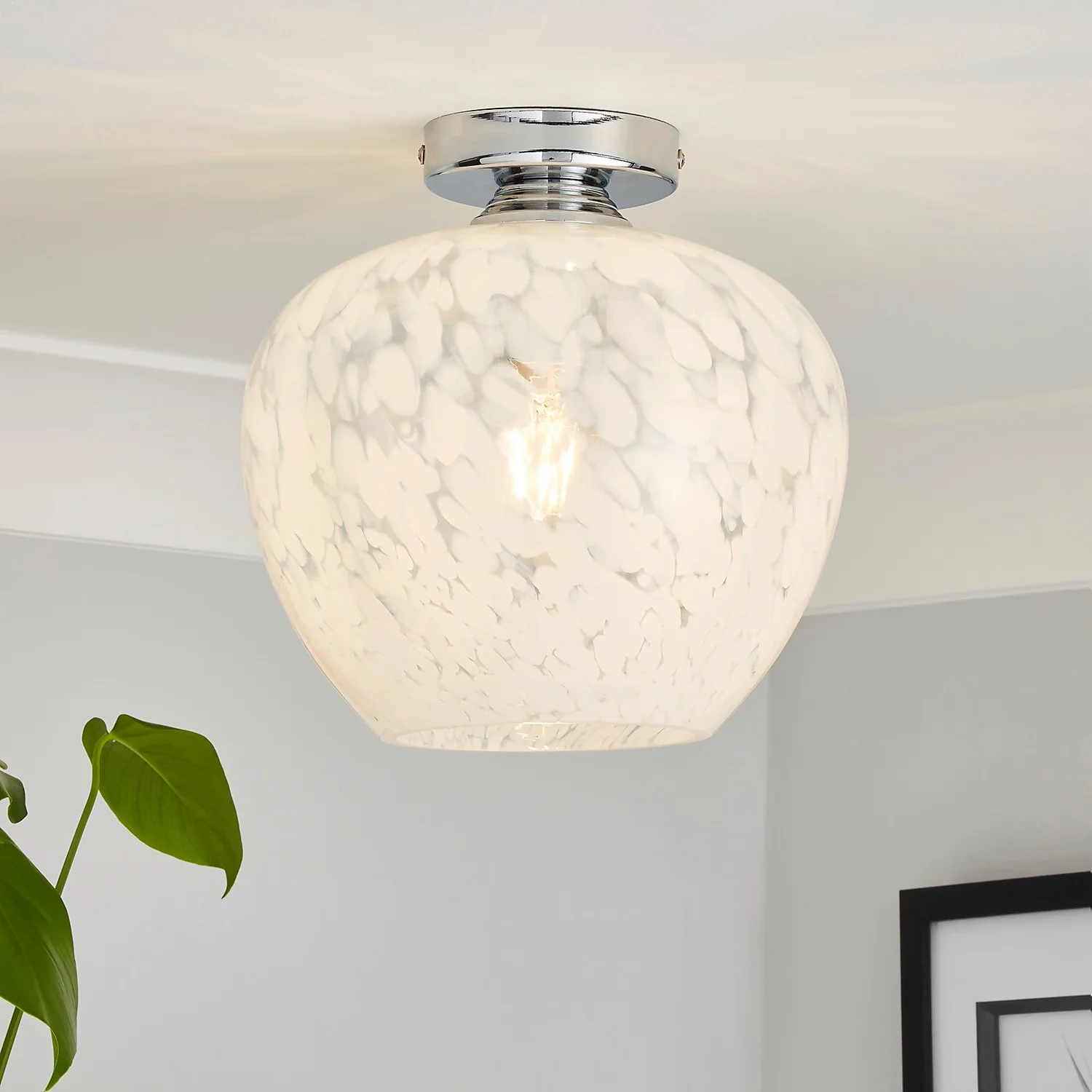 Fletcher Glass Flush Ceiling Light 3 Fletcher Glass Flush Ceiling Light