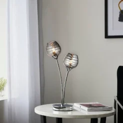 Marple Table Lamp - Chrome & Smoke
