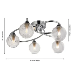 Tatton 5 Light Semi Flush Ceiling Light - Chrome -Lighting Shop 13645374 1924942855505547