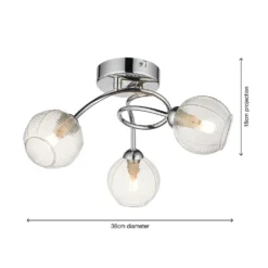Tatton 3 Light Semi Flush Ceiling Light - Chrome -Lighting Shop 13645375 1164942855531260