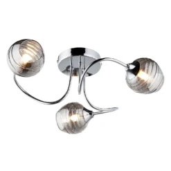 Marple 3 Light Semi Flush Ceiling Light - Chrome & Smoke -Lighting Shop 13645383 1824956789624750
