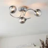 Marple 3 Light Semi Flush Ceiling Light - Chrome & Smoke 1 Marple 3 Light Semi Flush Ceiling Light - Chrome & Smoke -Lighting Shop 13645383 5244956789568590