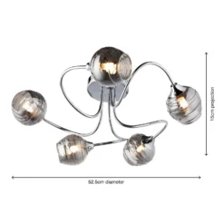 Marple 5 Light Semi Flush Ceiling Light - Chrome & Smoke 13 Marple 5 Light Semi Flush Ceiling Light - Chrome & Smoke -Lighting Shop 13645384 2014956789790233