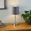 Paris Velvet Table Lamp - Grey -Lighting Shop 13751359 1444969498967313