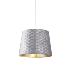 Mia Velvet 30cm Patterned Lamp Shade - Grey -Lighting Shop 13751365 3774969499093493