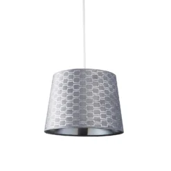 Mia Velvet 30cm Patterned Lamp Shade - Grey -Lighting Shop 13751365 9604969499142765