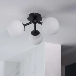 Pulsa Bathroom Semi Flush Light - 3lt Black 11 Pulsa Bathroom Semi Flush Light - 3lt Black -Lighting Shop 13794229 7494957105421190