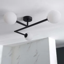 Hawkhill Bathroom Semi Flush Light - 3lt Black 14 Hawkhill Bathroom Semi Flush Light - 3lt Black -Lighting Shop 13794230 1324957104723984