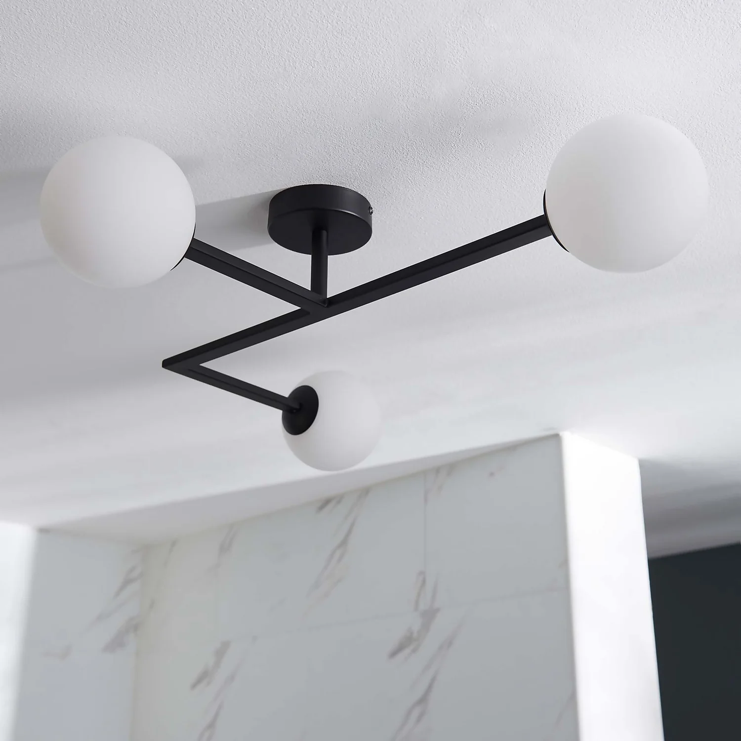 Hawkhill Bathroom Semi Flush Light - 3lt Black 7 Hawkhill Bathroom Semi Flush Light - 3lt Black - Image 5