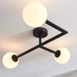 Hawkhill Bathroom Semi Flush Light - 3lt Black 15 Hawkhill Bathroom Semi Flush Light - 3lt Black -Lighting Shop 13794230 1814957104759594