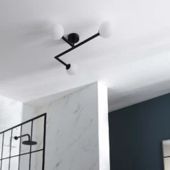 Hawkhill Bathroom Semi Flush Light - 3lt Black 13 Hawkhill Bathroom Semi Flush Light - 3lt Black -Lighting Shop 13794230 5924957104688203