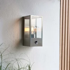 Oxford PIR Outdoor Wall Light - Stainless Steel -Lighting Shop 13794245 1064957105638885
