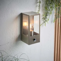 Oxford PIR Outdoor Wall Light - Stainless Steel -Lighting Shop 13794245 1244957105406601