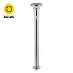 Halton 80cm Photocell & PIR Solar Outdoor Floor Light - Stainless Steel -Lighting Shop 13794247 1354957104056499
