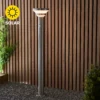 Halton 80cm Photocell & PIR Solar Outdoor Floor Light - Stainless Steel -Lighting Shop 13794247 1724957103910804