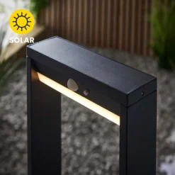 Dannah 50cm Photocell & PIR Solar Outdoor Floor Light - Black -Lighting Shop 13794248 2014957105815417