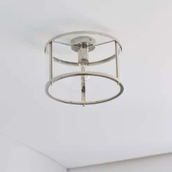 Hopton Flush Light - Nickel -Lighting Shop 13794256 1994957105751154