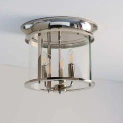 Hampworth Flush Light - 3lt Nickel -Lighting Shop 13794257 9124957104971571