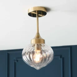 Addington Semi Flush Light - Brass