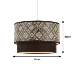 Harper Two Tier Easy-Fit Light Shade - Black -Lighting Shop 13884616 9064984012629045