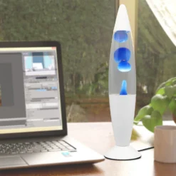 White & Blue Classic Lava Lamp