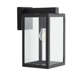 Hestia E27 Glass Panel Outdoor Box Lantern - Black 8 Hestia E27 Glass Panel Outdoor Box Lantern - Black -Lighting Shop 13924362 1994980109353483