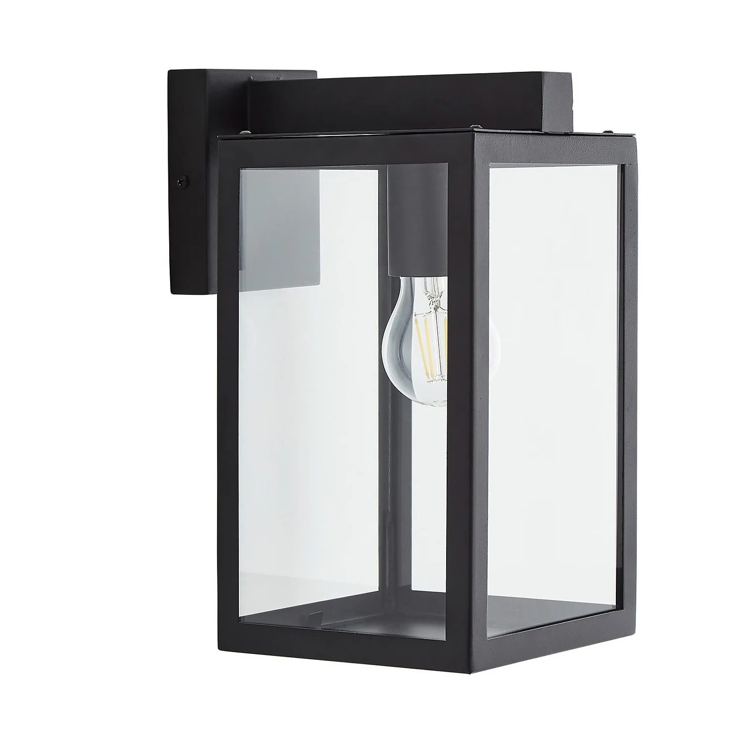 Hestia E27 Glass Panel Outdoor Box Lantern - Black 5 Hestia E27 Glass Panel Outdoor Box Lantern - Black - Image 3