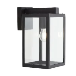 Hestia E27 Glass Panel Outdoor Box Lantern - Black 7 Hestia E27 Glass Panel Outdoor Box Lantern - Black -Lighting Shop 13924362 3034980109311375
