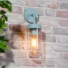Kew Curved Arm E27 Outdoor Wall Light - Pale Blue -Lighting Shop 13924368 1405005578593208