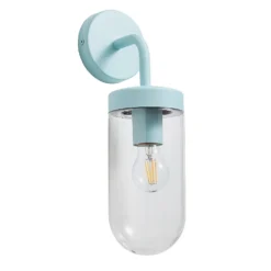 Kew Curved Arm E27 Outdoor Wall Light - Pale Blue -Lighting Shop 13924368 1814980108023538