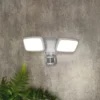 Lynn 2 Light LED Outdoor Floodlight With PIR Sensor (IP65) - White -Lighting Shop 13924386 1864980108523938