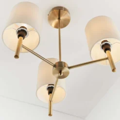 Kari 3 Light Semi Flush Ceiling Light - Brass 11 Kari 3 Light Semi Flush Ceiling Light - Brass -Lighting Shop 13938479 3544981960465812