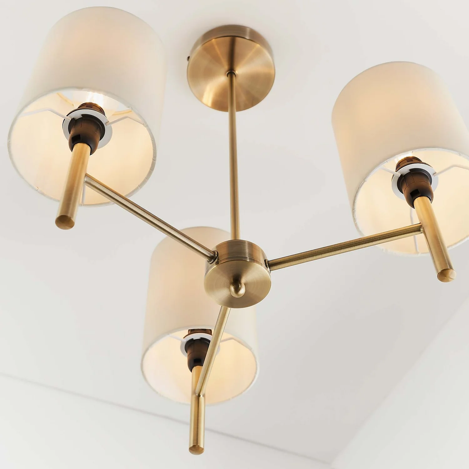 Kari 3 Light Semi Flush Ceiling Light - Brass 6 Kari 3 Light Semi Flush Ceiling Light - Brass - Image 4