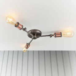 Henrik 3 Light Semi Flush Ceiling Light - Pewter -Lighting Shop 13938488 1764981960927260