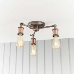 Henrik 3 Light Semi Flush Ceiling Light - Pewter -Lighting Shop 13938488 6774981961158392