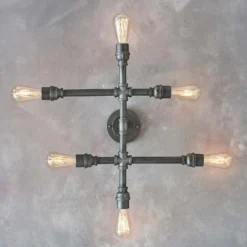 Gabe 6 Light Semi Flush Ceiling Light - Pewter -Lighting Shop 13938505 1214981959209241